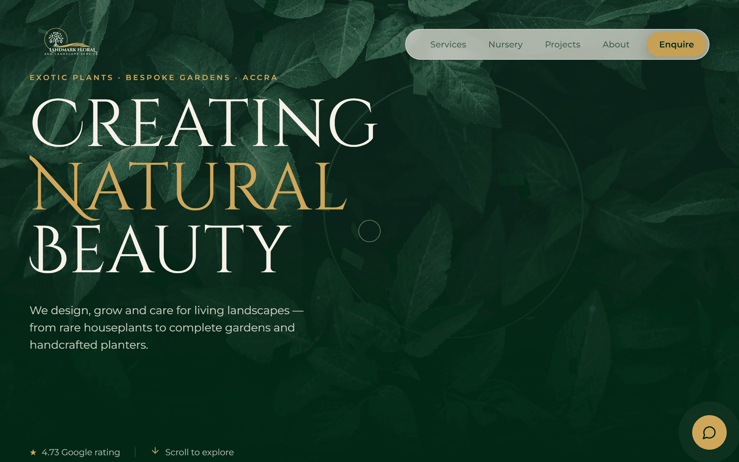 Landmark Floral interface