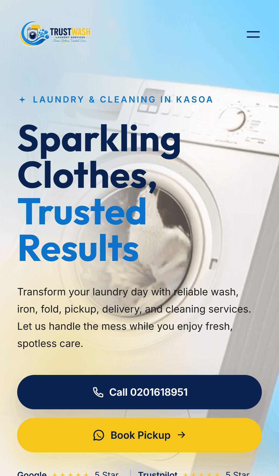 Trust Wash on mobile