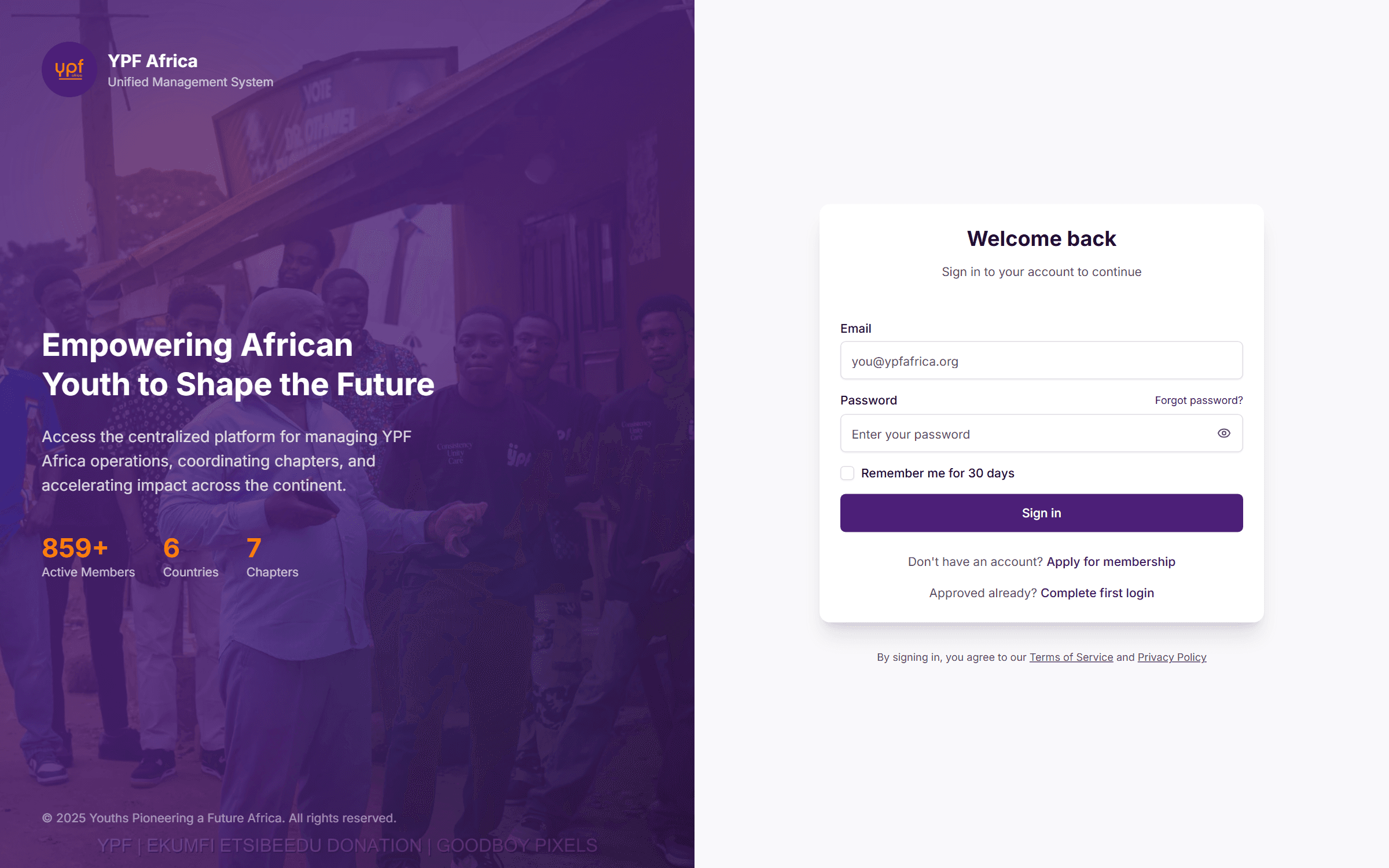 YPF Africa UMS interface