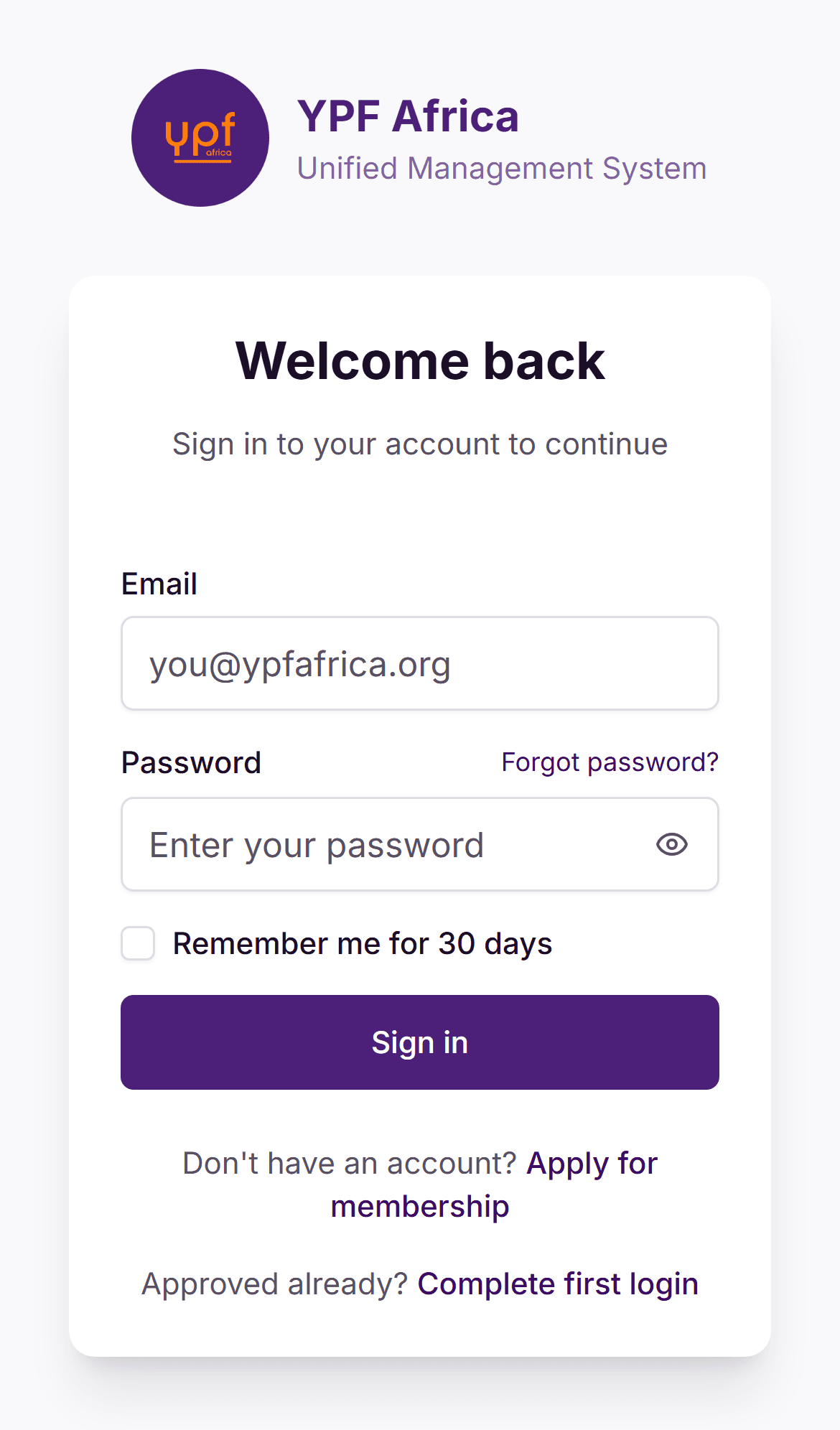 YPF Africa UMS on mobile